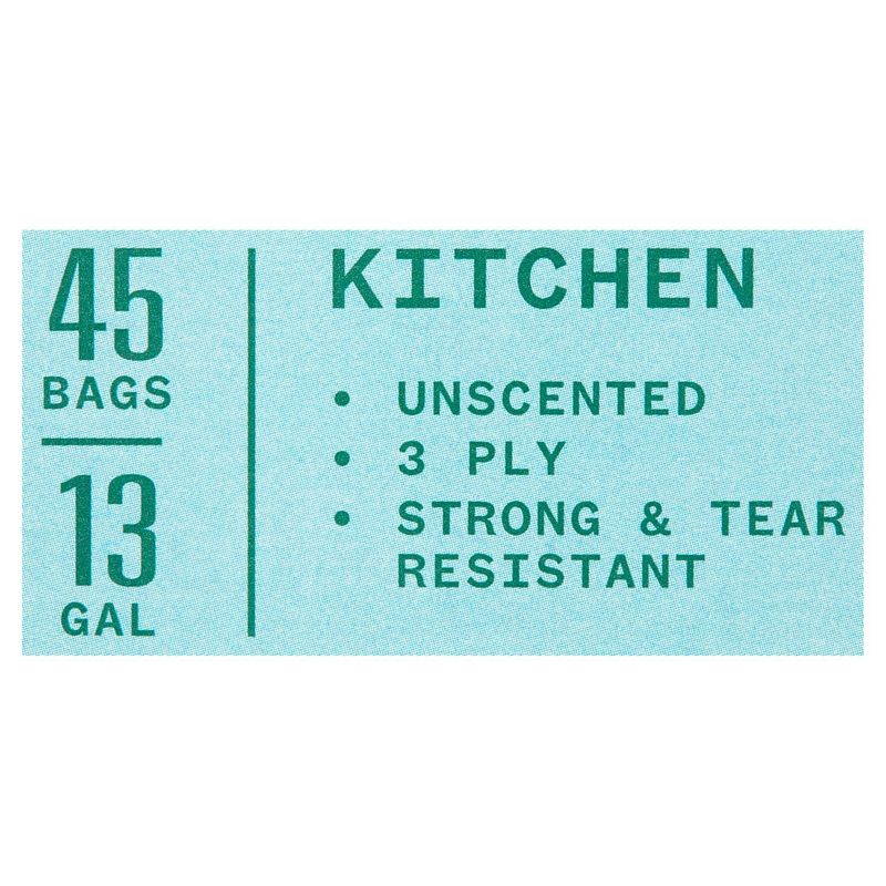 Paperbird 13 Gallon Drawstring Tall Kitchen Bags, 45 count