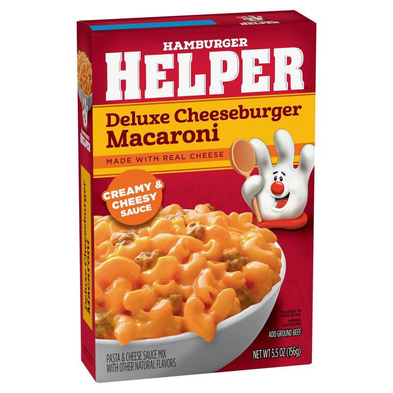 Hamburger Helper Deluxe Cheeseburger Macaroni Pasta &amp; Cheese Sauce Mix, 5.5 oz