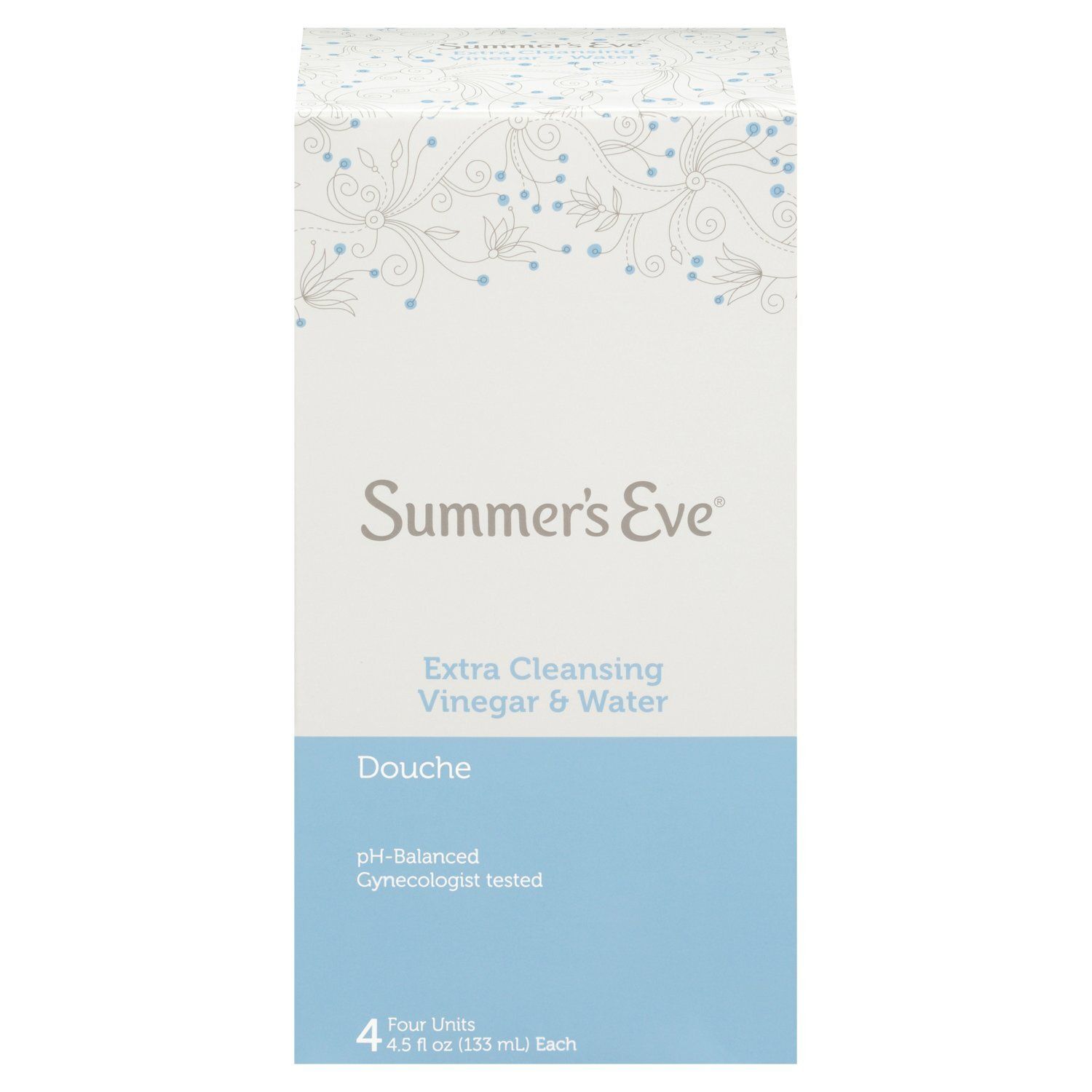 Summer's Eve Extra Cleansing Vinegar &amp; Water Douche, 4.5 fl oz, 4 count