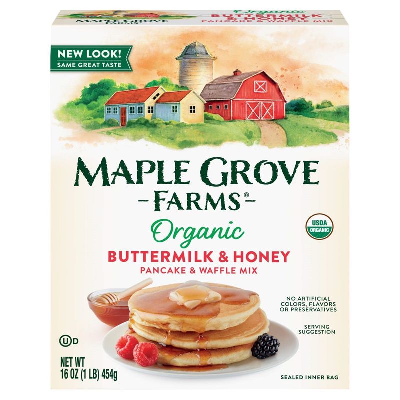 Maple Grove Farms Organic Buttermilk &amp; Honey Pancake &amp; Waffle Mix, 16 oz