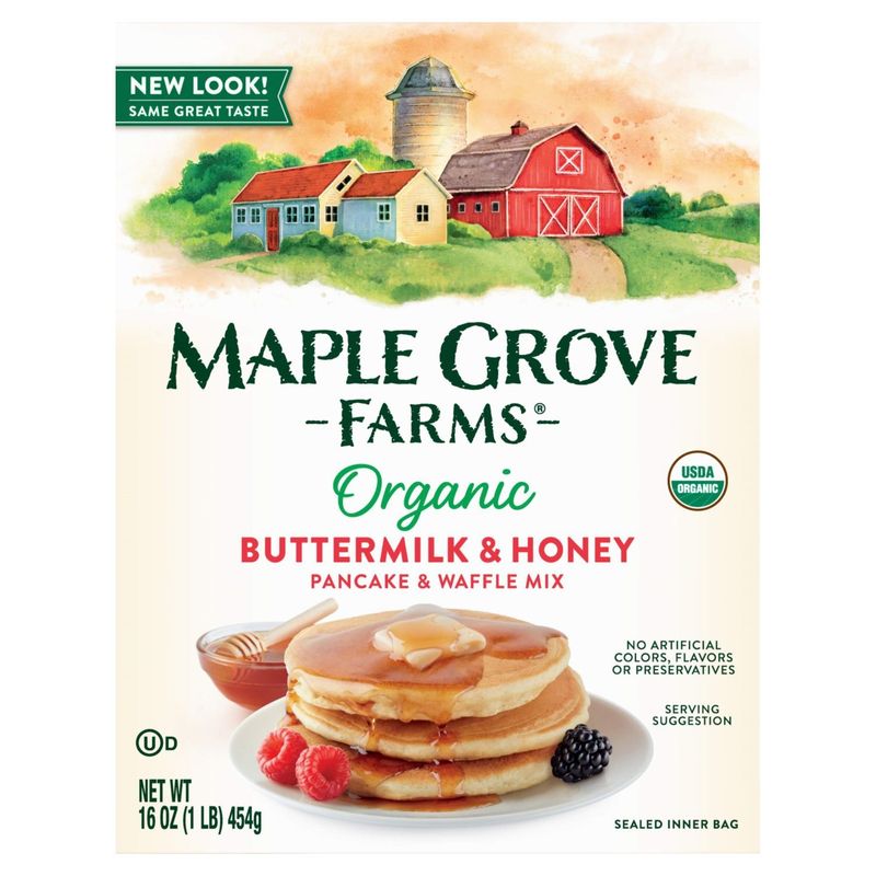 Maple Grove Farms Organic Buttermilk &amp; Honey Pancake &amp; Waffle Mix, 16 oz
