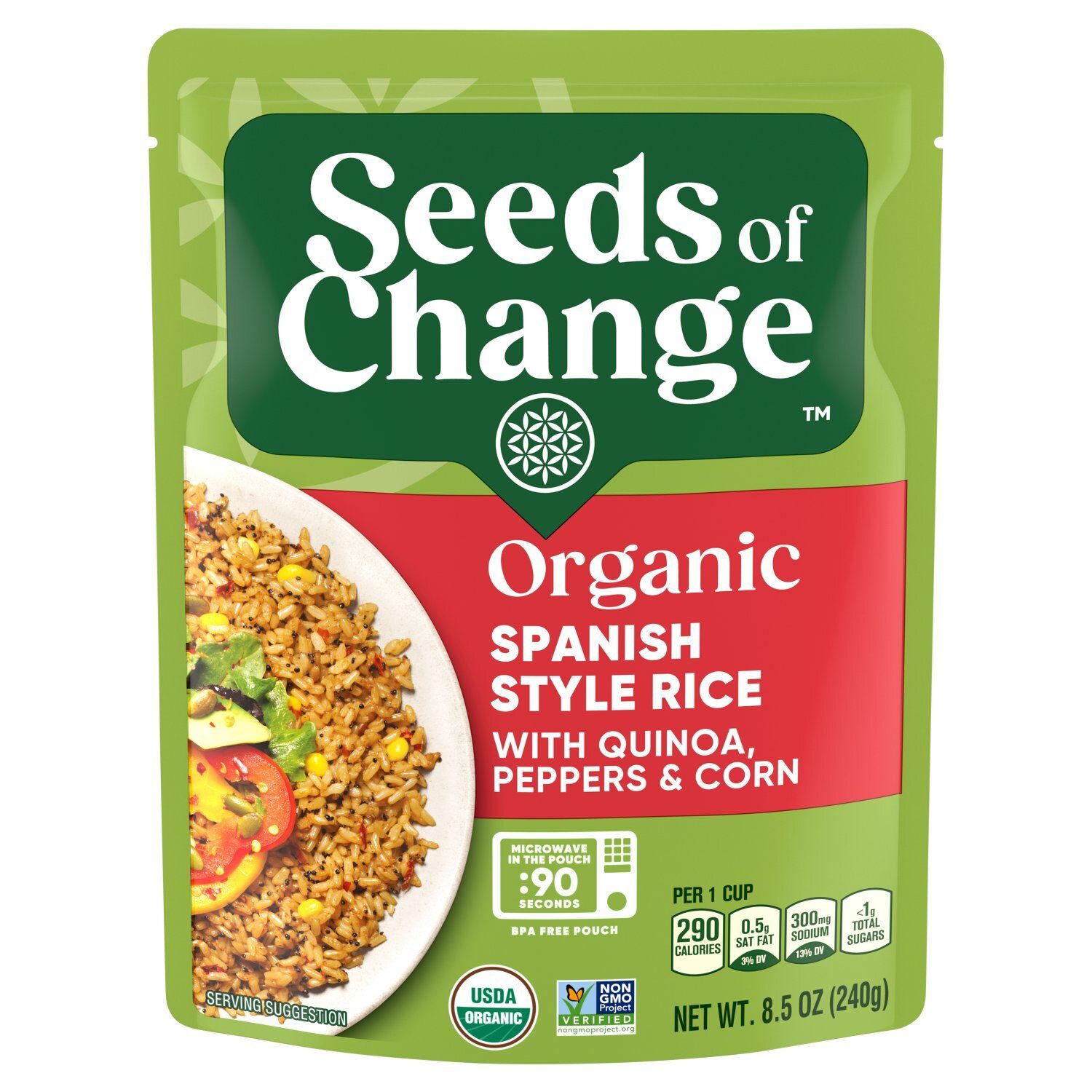 Seeds of Change Organic Spanish Style Rice with Quinoa, Peppers &amp; Corn, 8.5 oz