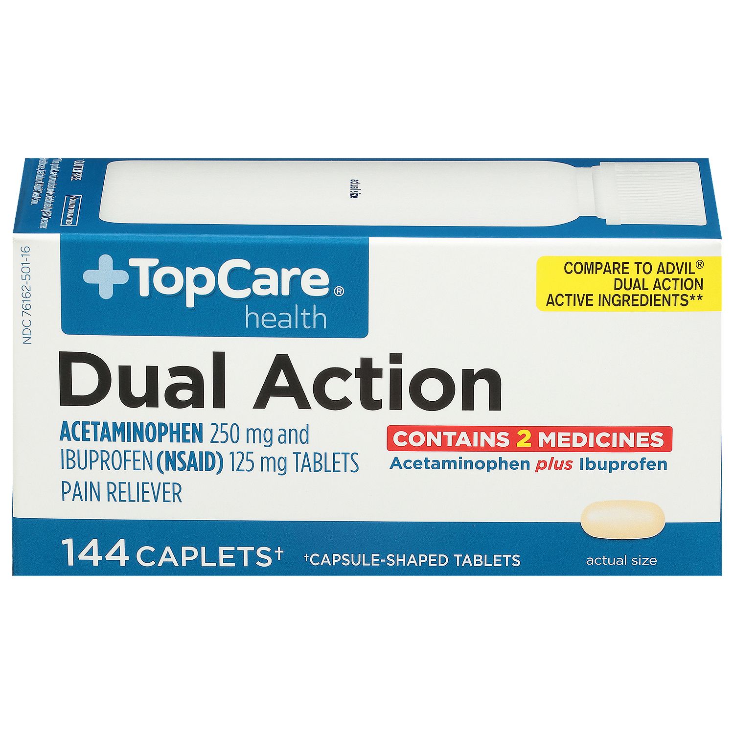 TopCare Dual Action Ibuprofen Pain Reliever, 144 count