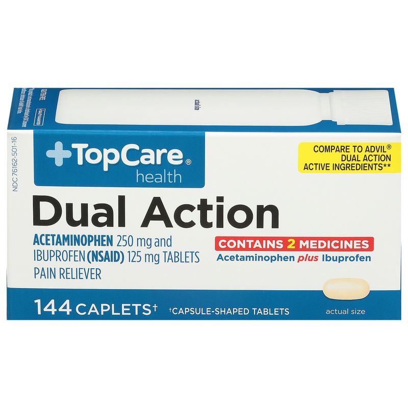 TopCare Dual Action Ibuprofen Pain Reliever, 144 count