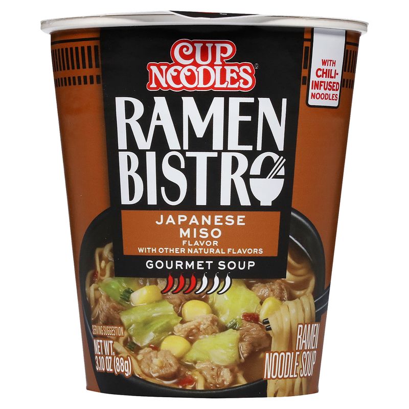 Cup Noodles Ramen Bistro Japanese Miso Gourmet Noodle Soup, 3.10 oz
