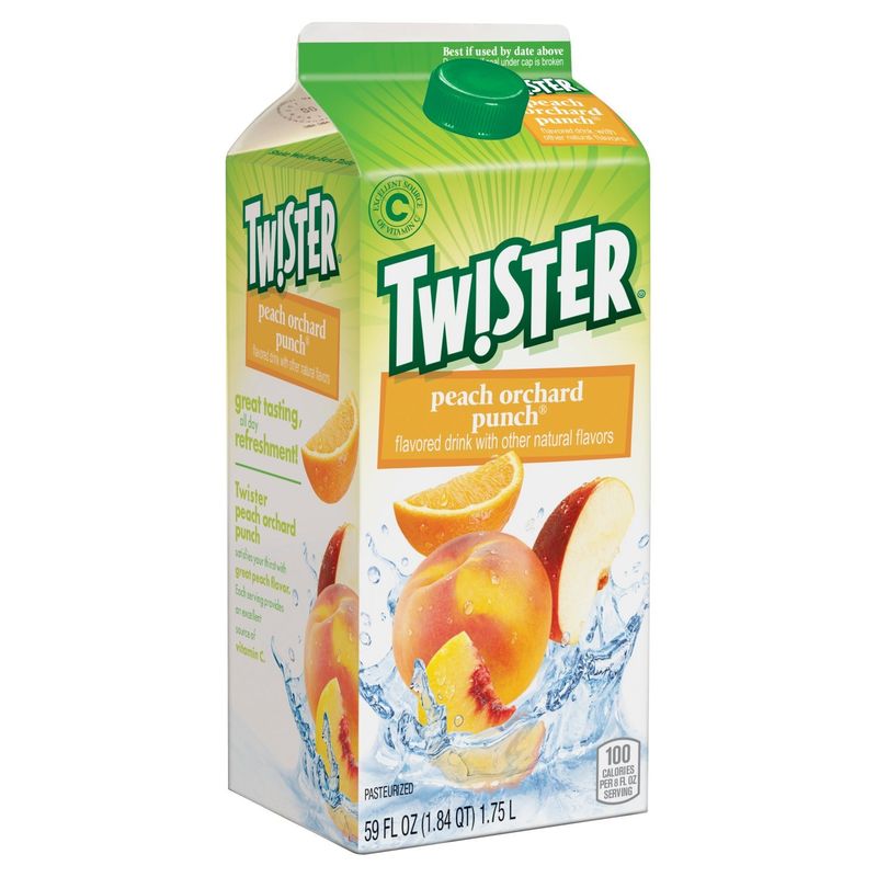 Tw!ster Peach Orchard Punch Flavored Drink 59 Fluid Ounce Paper Carton