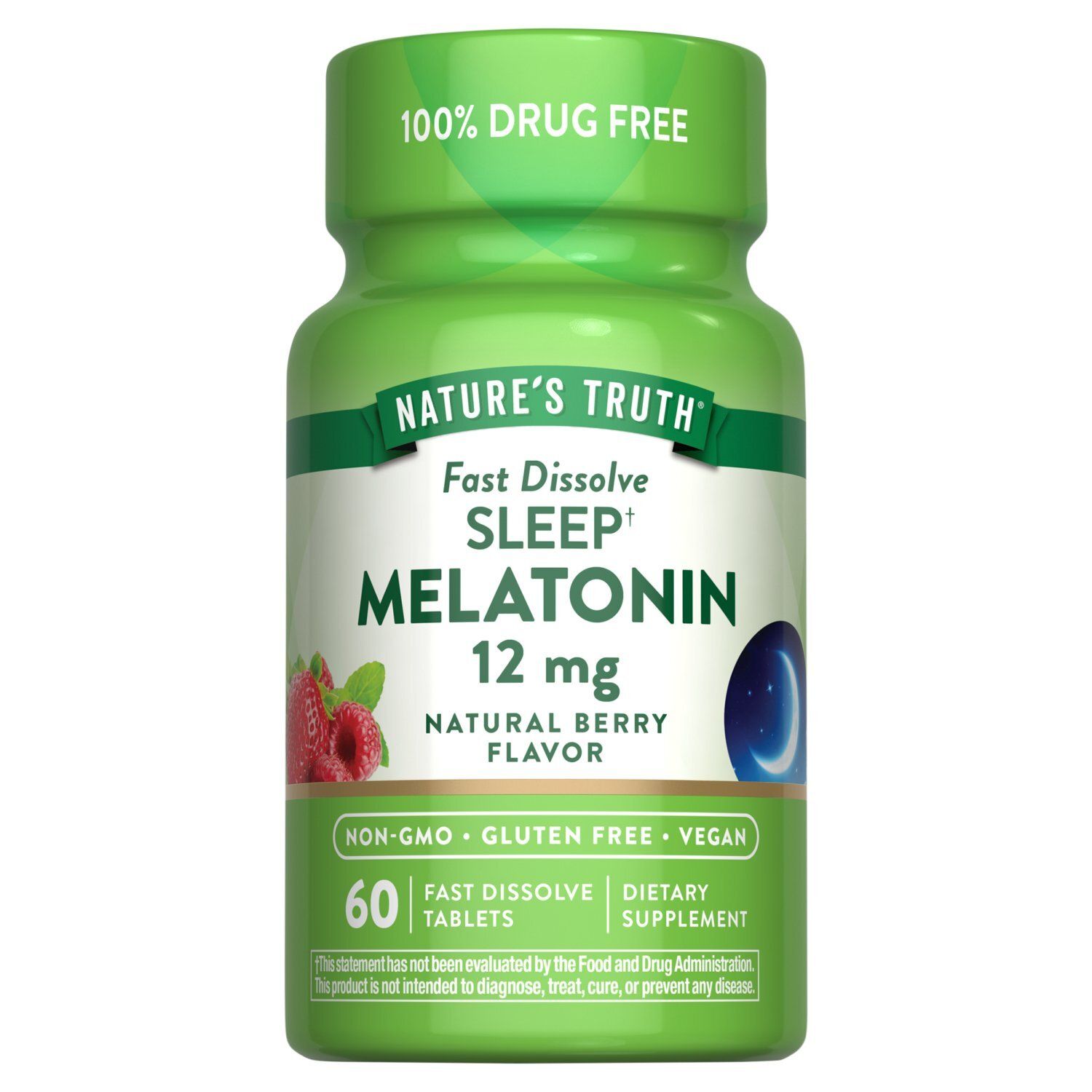 Nature's Truth Fast Dissolve Natural Berry Flavor Melatonin Dietary Supplement, 60 count