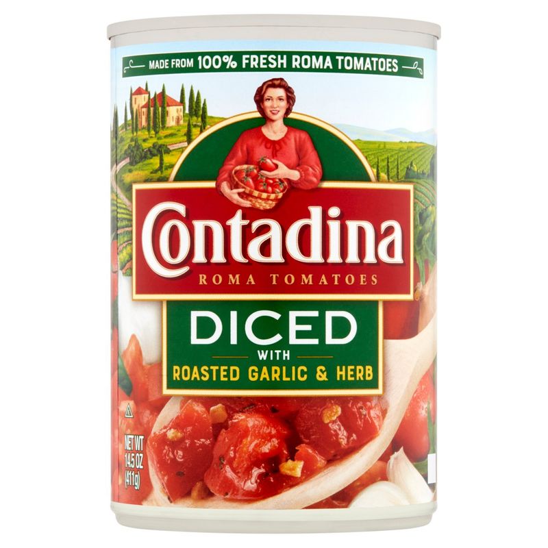 Contadina Diced Roma Tomatoes with Roasted Garlic &amp; Herb, 14.5 oz
