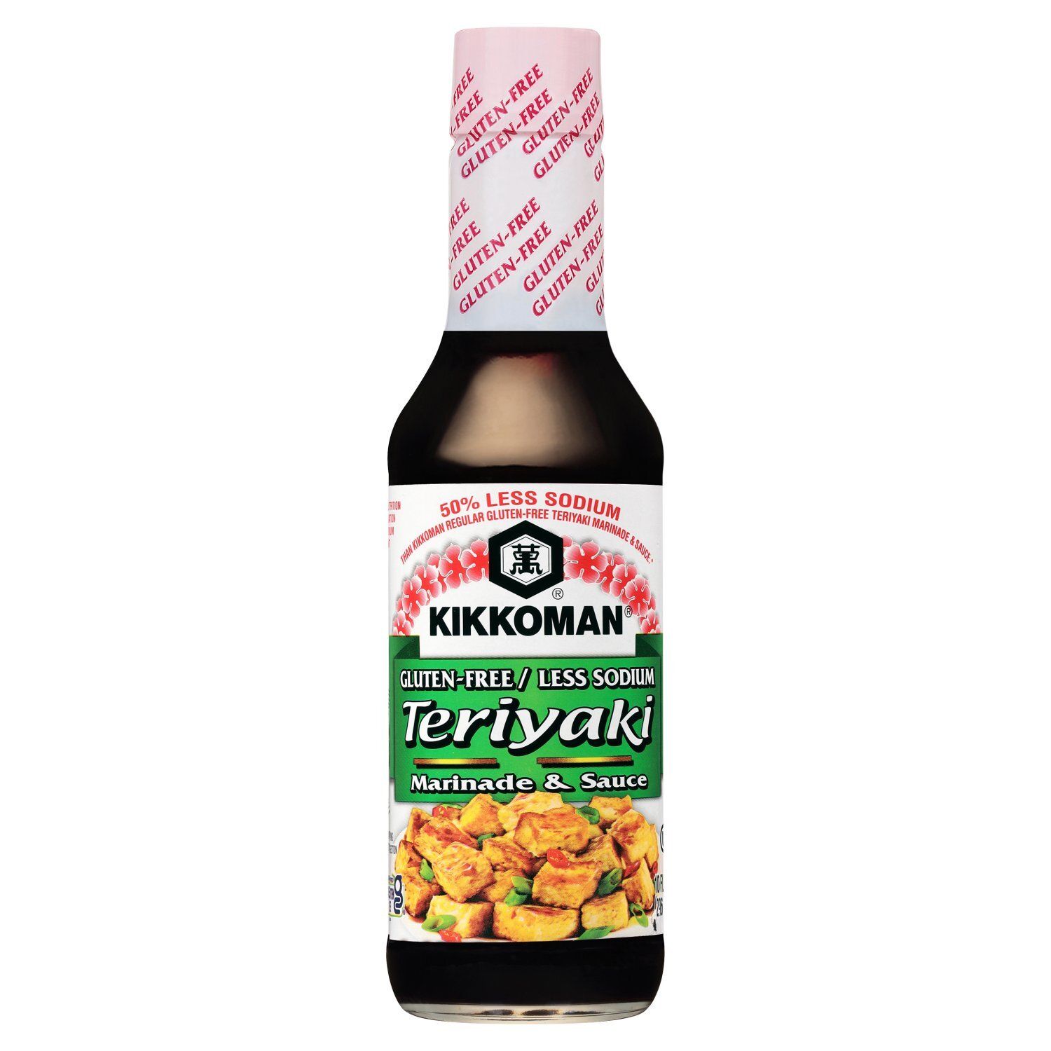 Kikkoman Gluten-Free Less Sodium Teriyaki Marinade &amp; Sauce, 10 fl oz