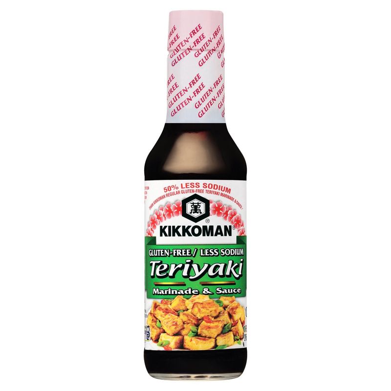 Kikkoman Gluten-Free Less Sodium Teriyaki Marinade &amp; Sauce, 10 fl oz