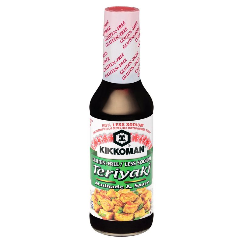 Kikkoman Gluten-Free Less Sodium Teriyaki Marinade &amp; Sauce, 10 fl oz