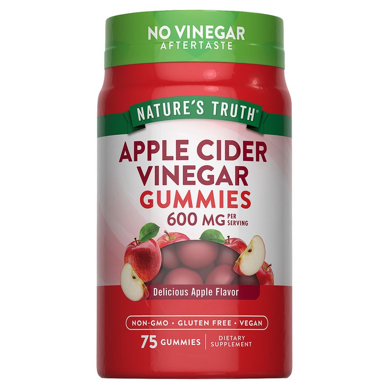Nature's Truth  Apple Cider Vinegar Delicious Apple Flavor Dietary Supplement, 600 mg, 75 count
