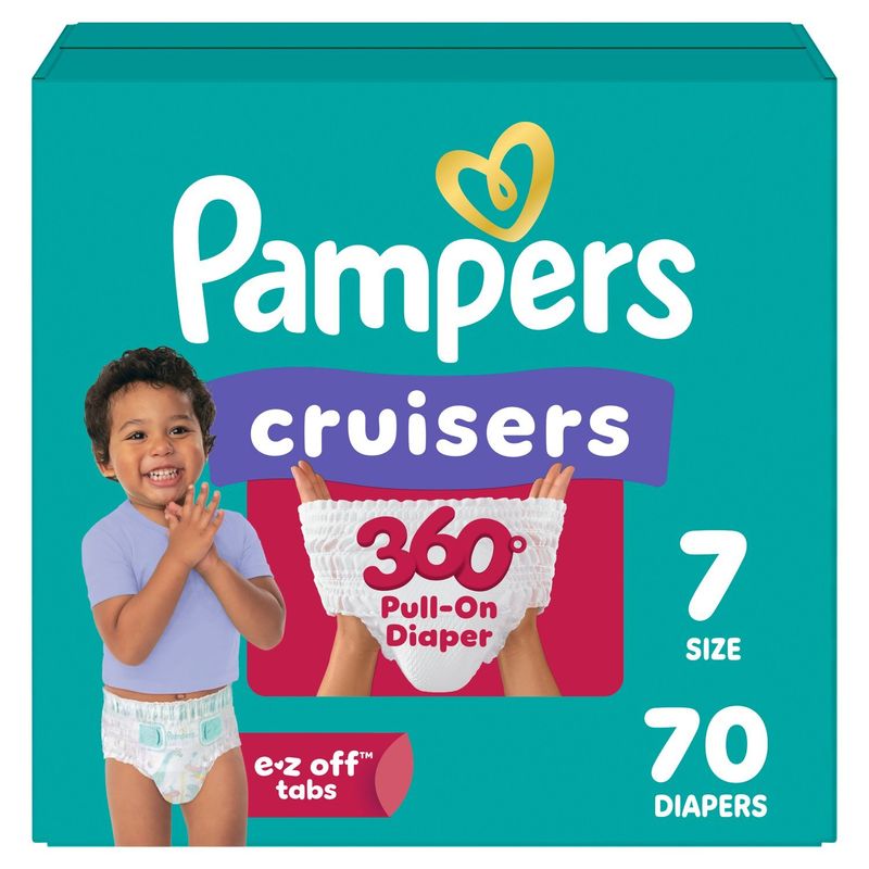 Pampers Cruisers 360° Pull-On Diapers, Size 7, 41+ lb, 70 count