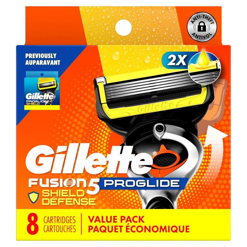 Gillette Fusion 5 Proglide Shield Defense Cartridges Value Pack, 8 count