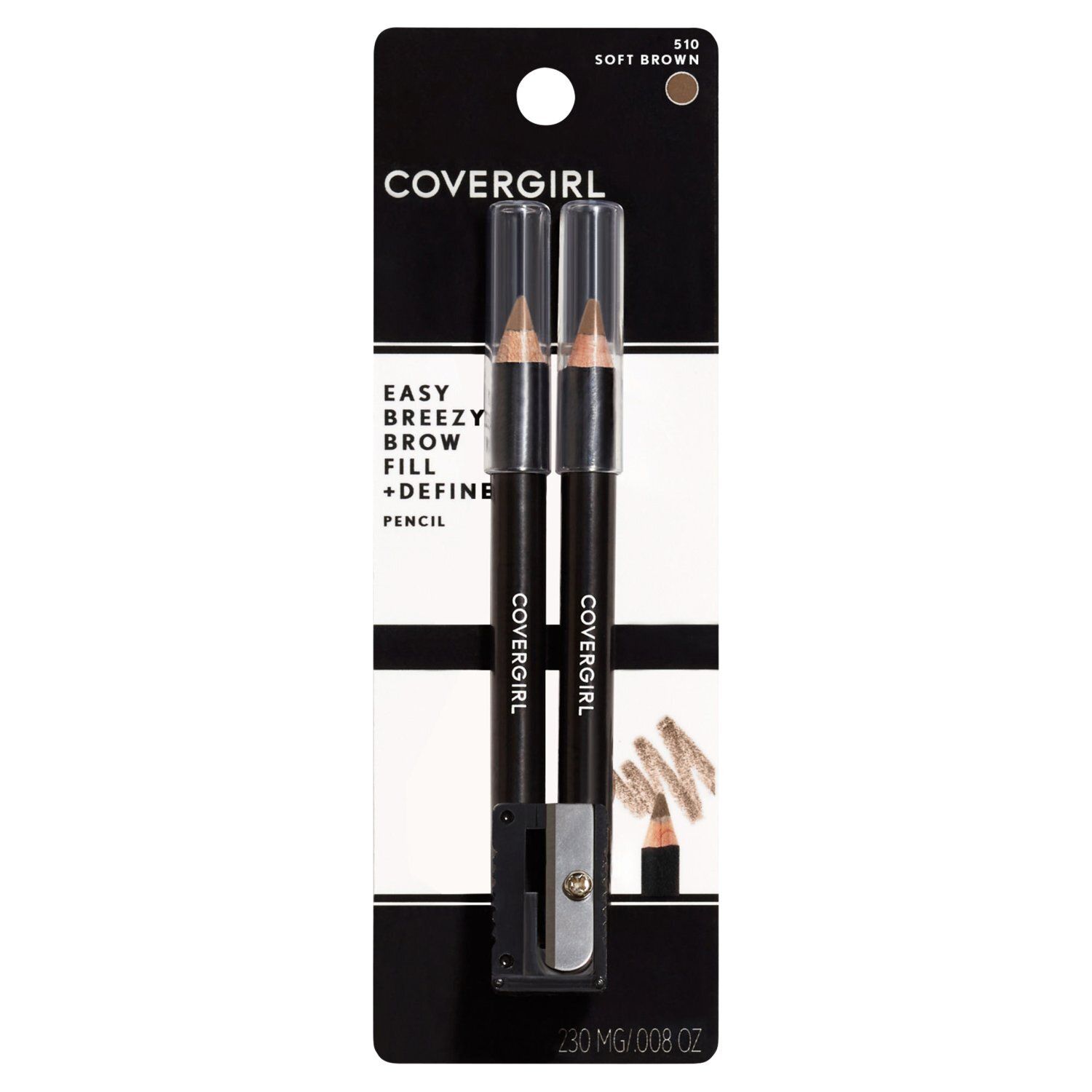 Covergirl Easy Breezy Brow Fill + Define 510 Soft Brown Pencil, .008 oz
