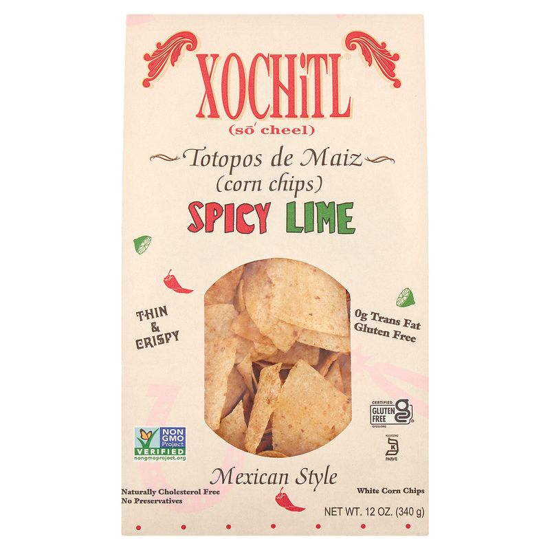 Xochitl Spicy Lime Mexican Style White Corn Chips, 12 oz