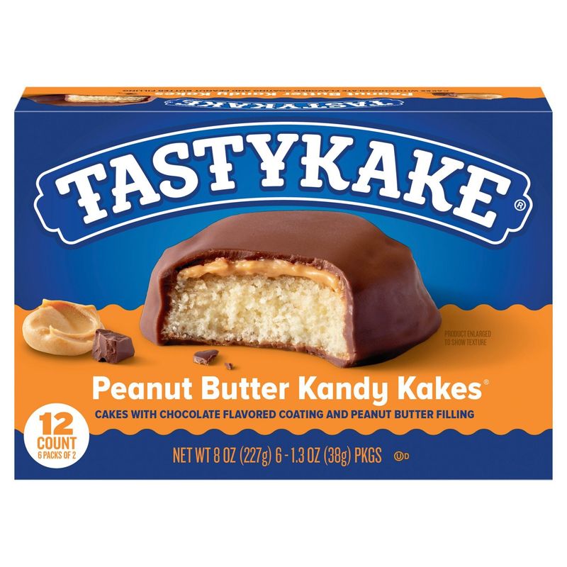 Tastykake Peanut Butter Kandy Kakes, 1.3 oz, 2 count, 6 packs