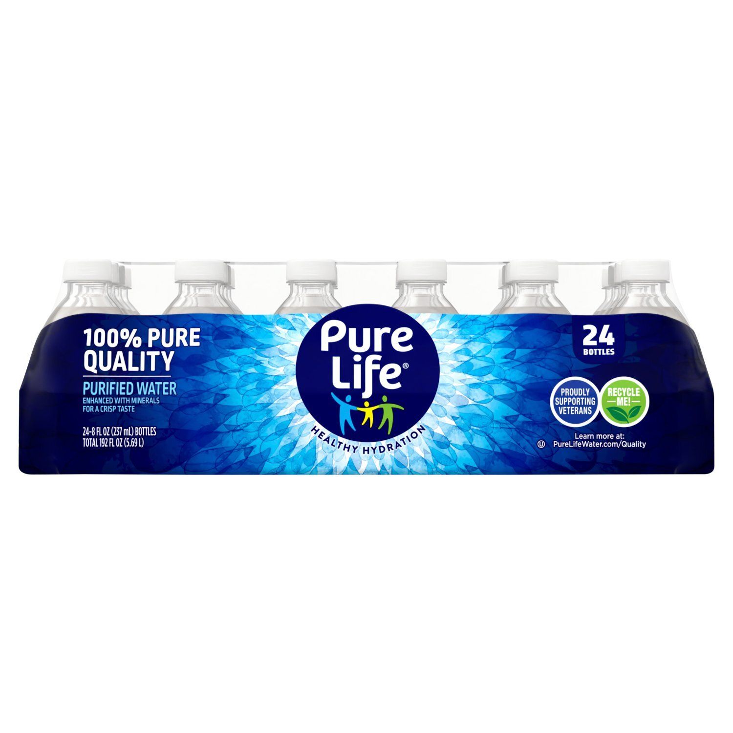Pure Life Purified Water, 8 fl oz, 24 count