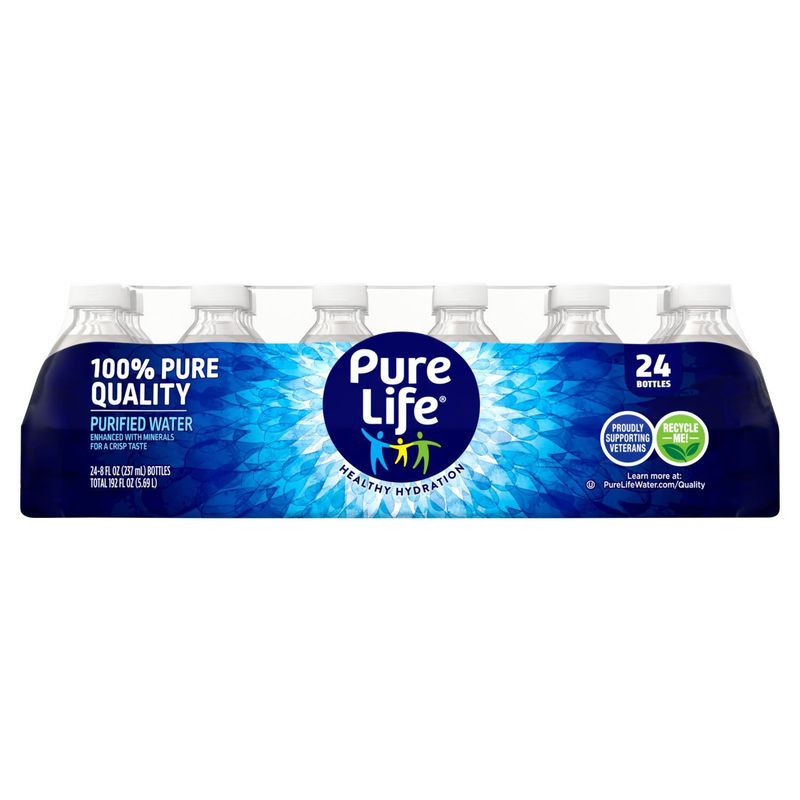Pure Life Purified Water, 8 fl oz, 24 count