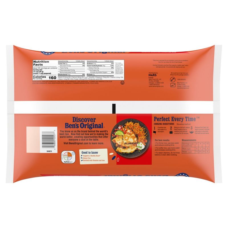 Ben's Original Long Grain White Original Enriched Parboiled Rice, 10 lb