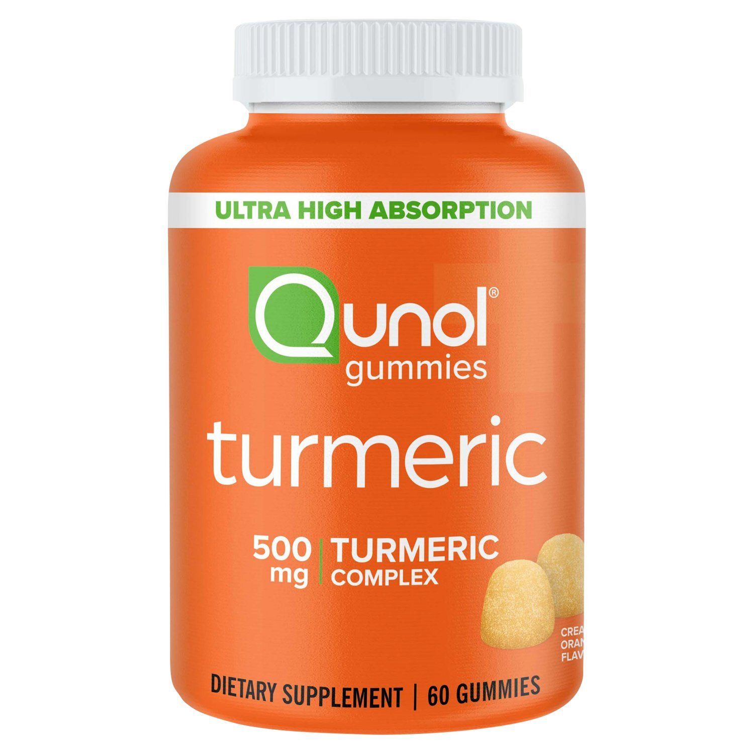 Qunol Gummies Ultra High Absorption Turmeric Complex, Dietary Supplement, 500mg, 60 count
