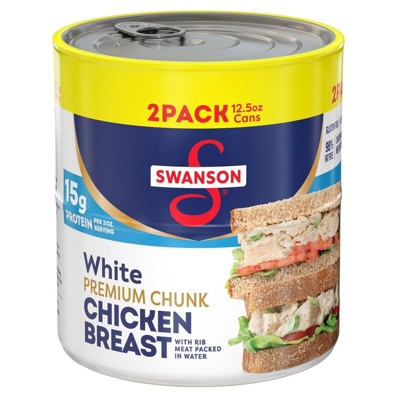 Swanson White Premium Chunk Chicken Breast with Rib Meat, 12.5 oz, 2 count
