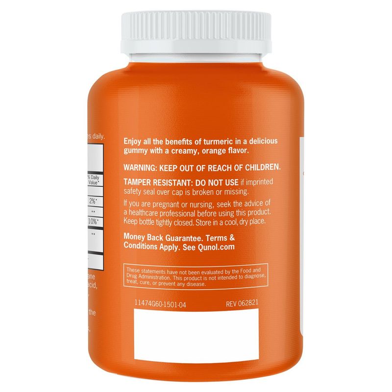 Qunol Gummies Ultra High Absorption Turmeric Complex, Dietary Supplement, 500mg, 60 count