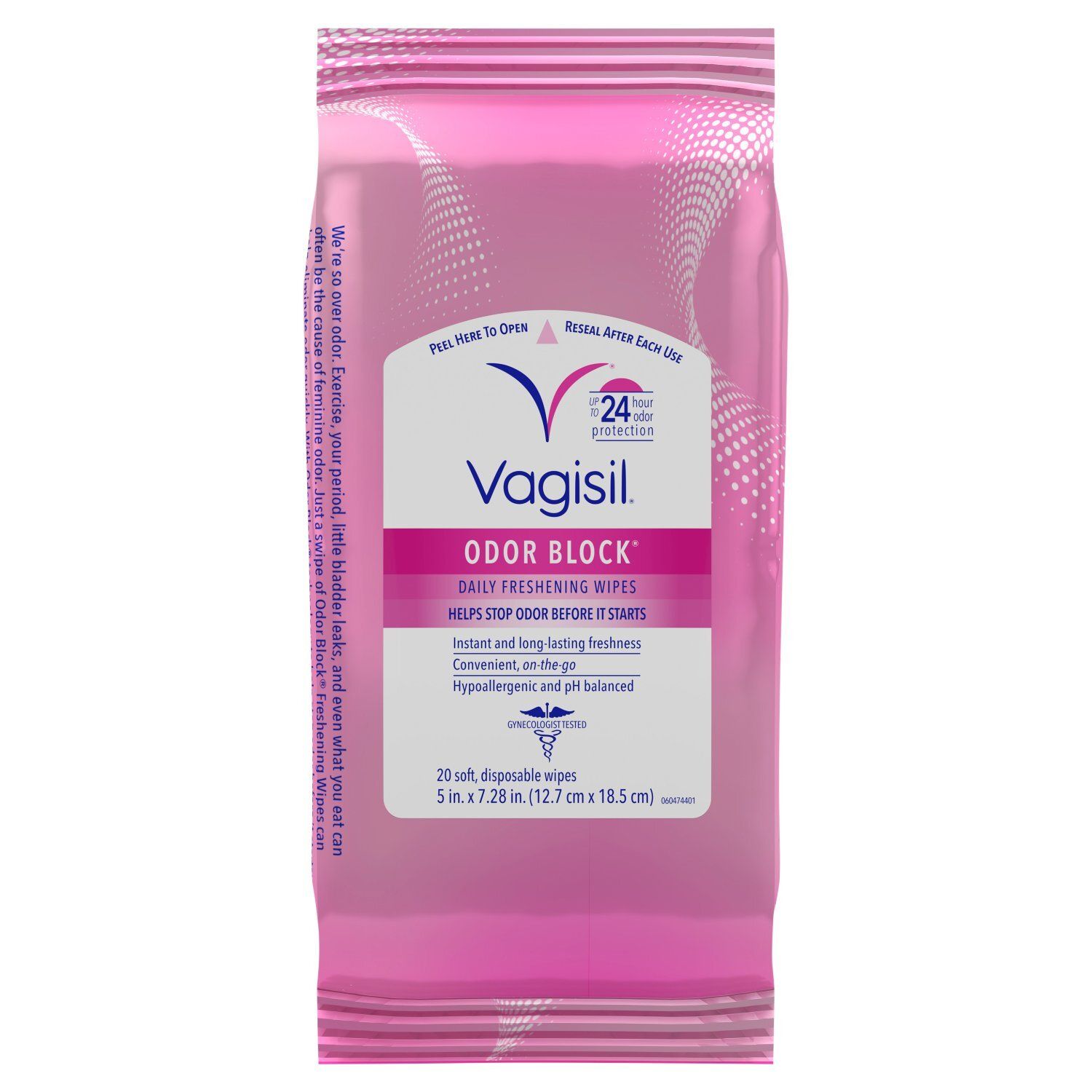 Vagisil Odor Block Daily Freshening Wipes, 20 count