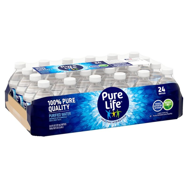 Pure Life Purified Water, 8 fl oz, 24 count