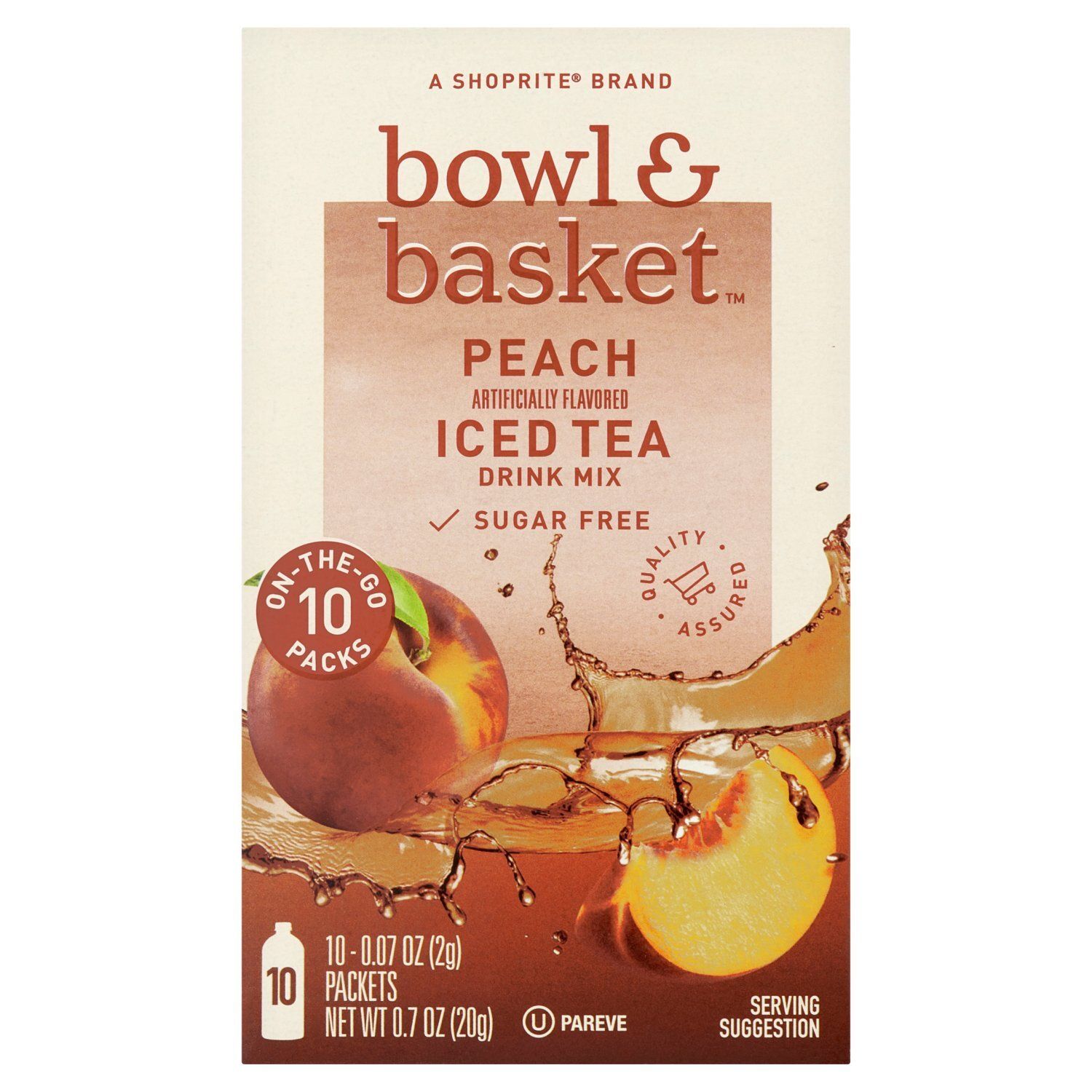Bowl &amp; Basket Peach Iced Tea Drink Mix, 0.07 oz, 10 count