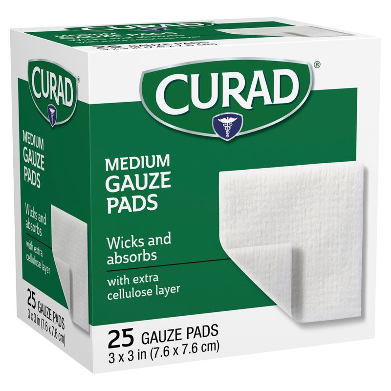 Medline Curad Medium Gauze Pads, 25 count