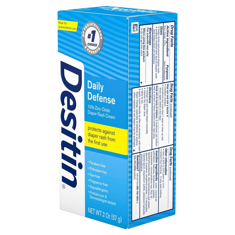 Desitin Daily Defense 13% Zinc Oxide Diaper Rash Cream, 2 oz