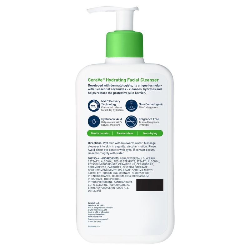 CeraVe Hydrating Facial Cleanser, 12 fl oz