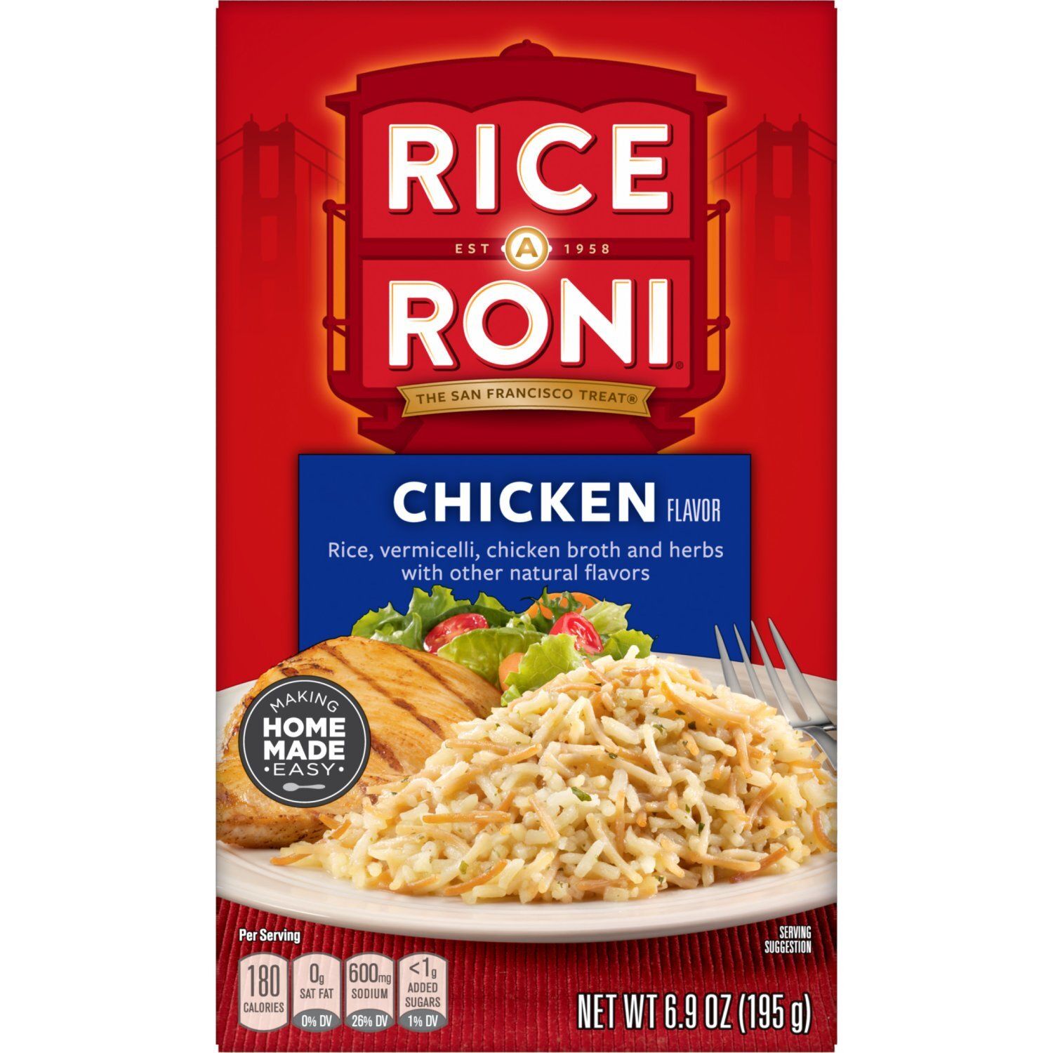 Rice A Roni Rice &amp; Vermicelli Chicken Broth And Herbs Chicken Flavor 6.9 Oz