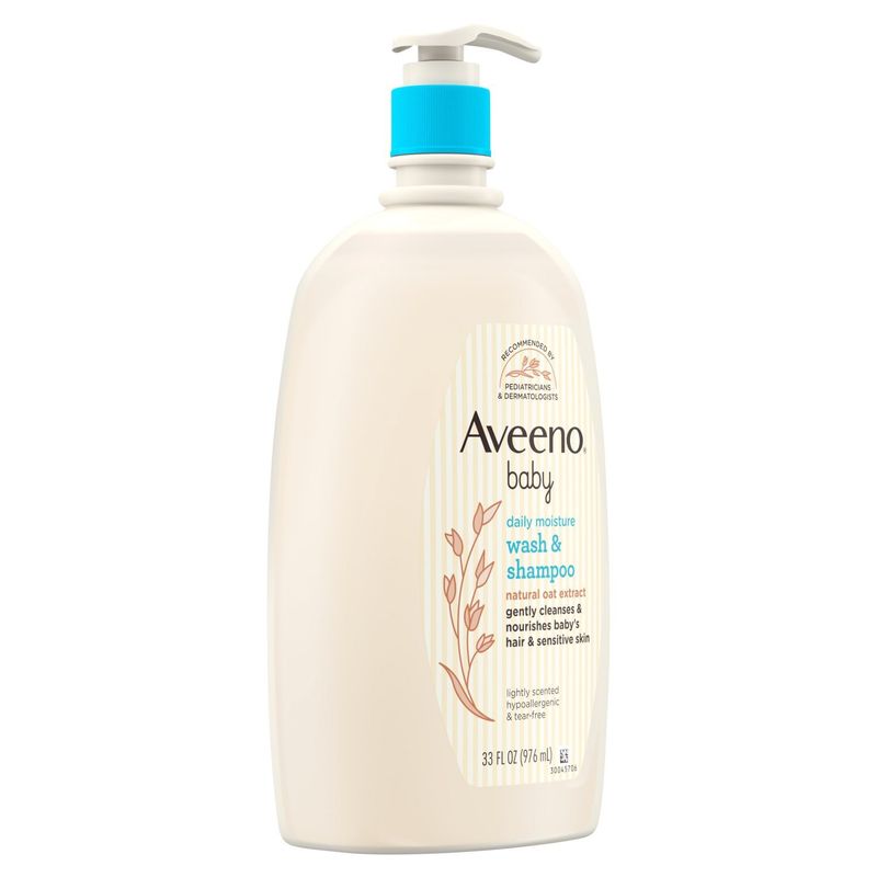 Aveeno Baby Daily Moisture Wash &amp; Shampoo, 33 fl oz