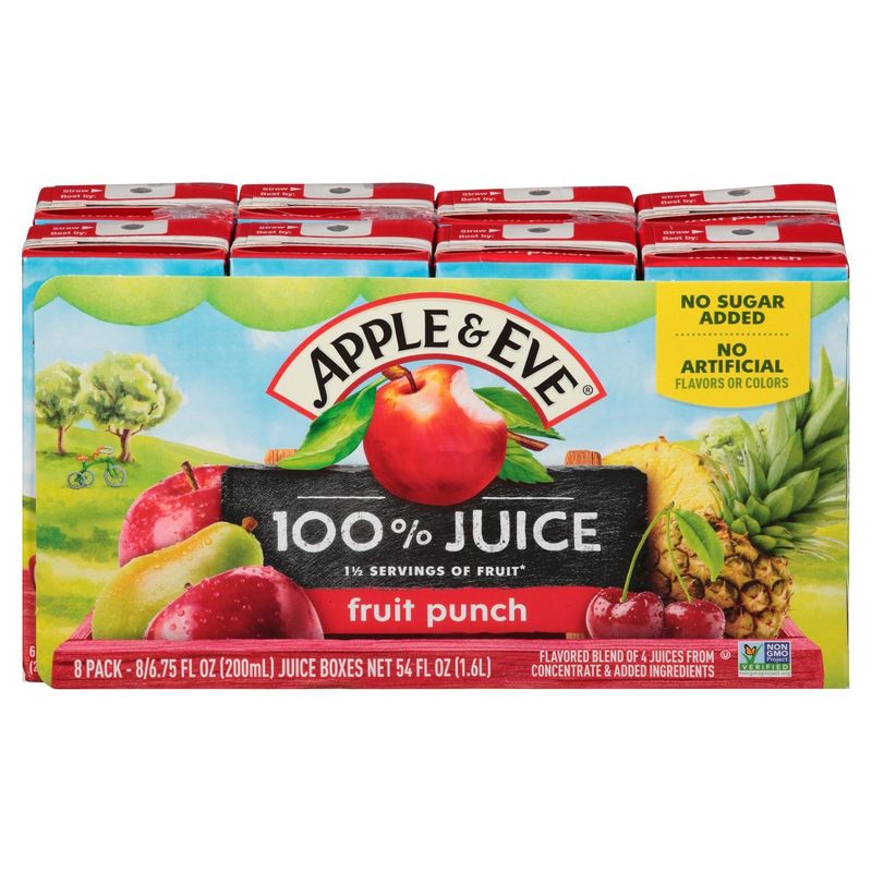 Apple &amp; Eve Fruit Punch 100% Juice, 6.75 fl oz, 8 count
