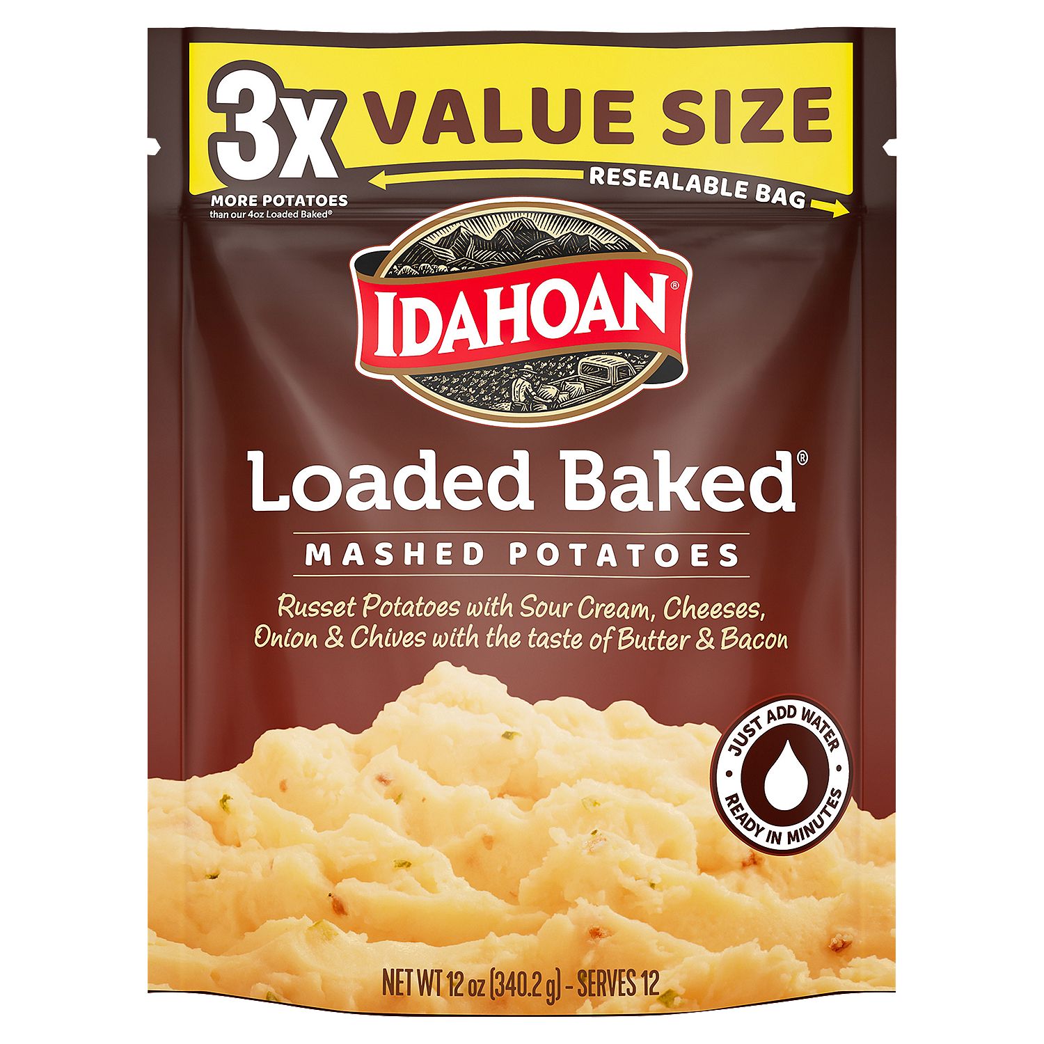 Idahoan Loaded Baked Mashed Potatoes Value Size, 12 oz