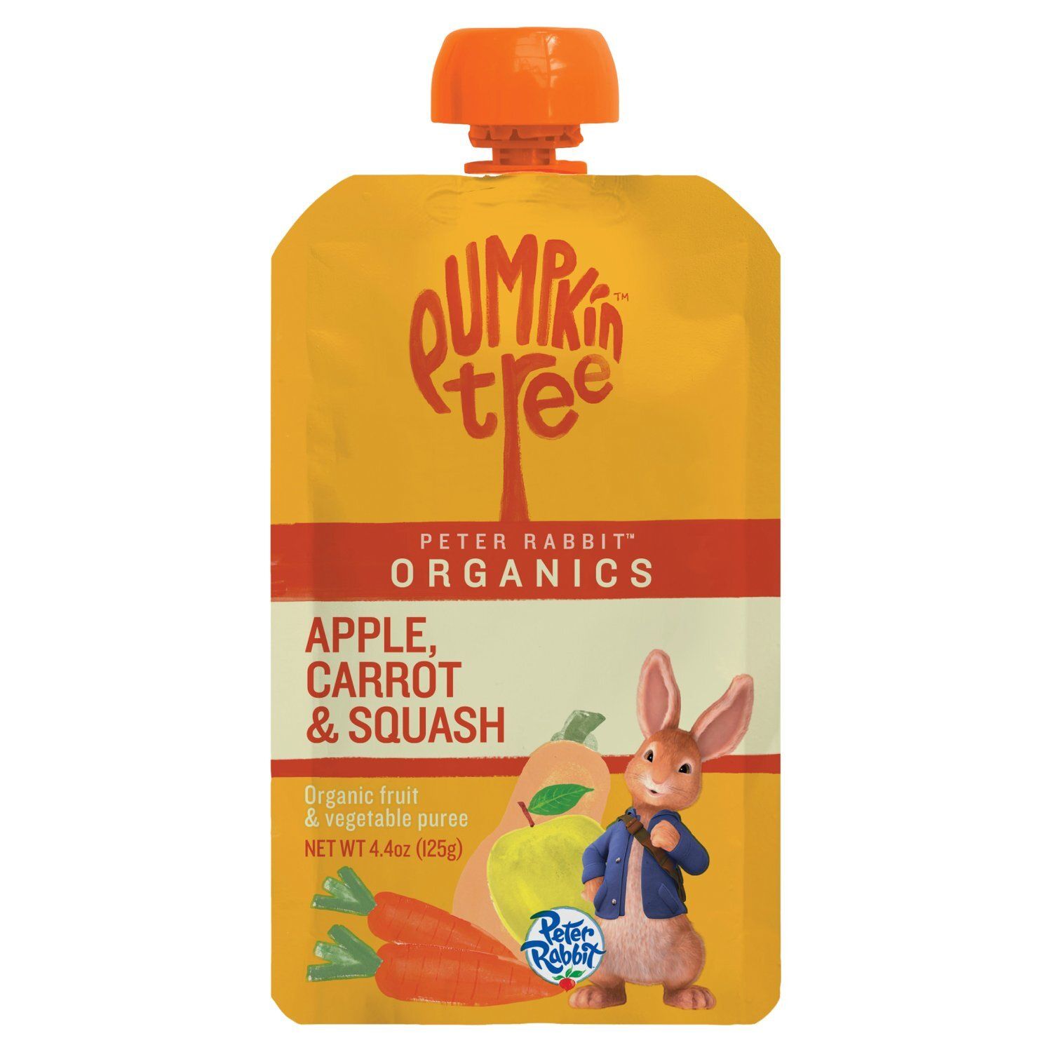 Pumpkin Tree Peter Rabbit Organics Apple, Carrot &amp; Squash Organic Fruit &amp; Vegetable Puree, 4.4 oz