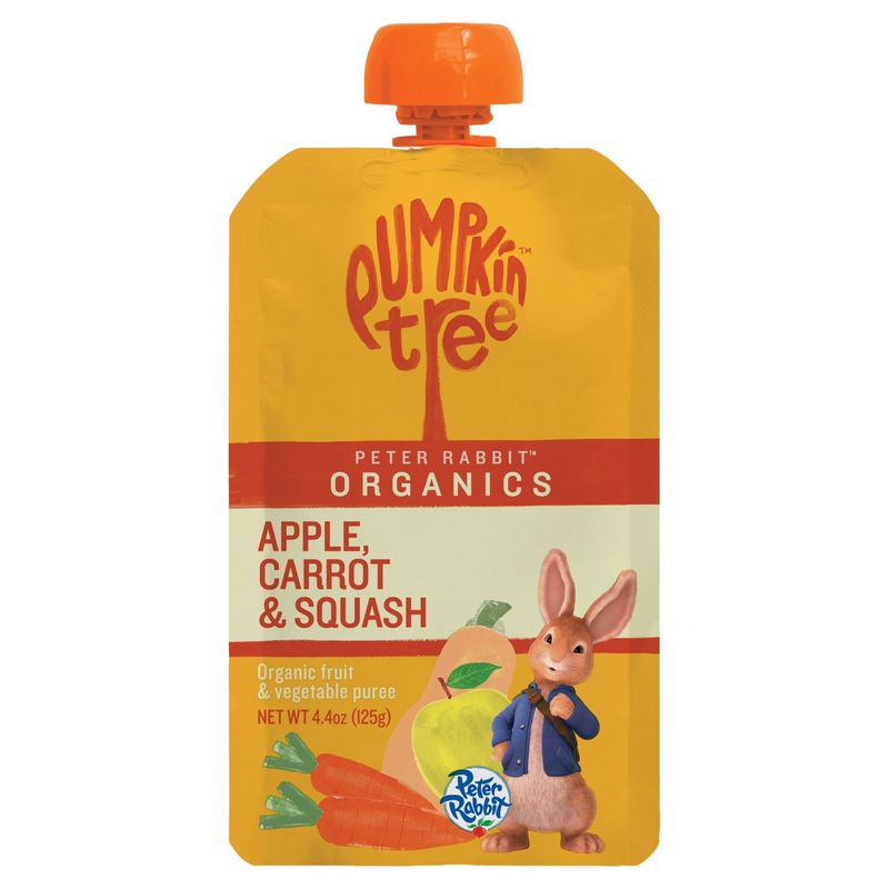 Pumpkin Tree Peter Rabbit Organics Apple, Carrot &amp; Squash Organic Fruit &amp; Vegetable Puree, 4.4 oz