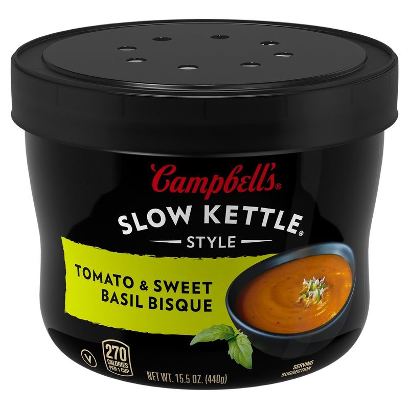Campbell's Slow Kettle Style Tomato &amp; Sweet Basil Bisque, 15.5 oz