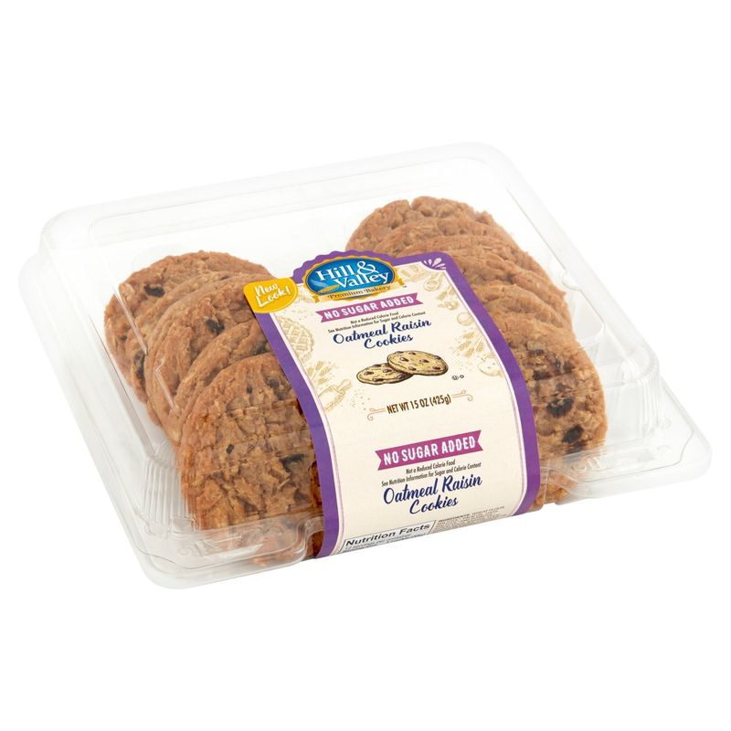 Hill &amp; Valley Premium Bakery Oatmeal Raisin Cookies, 15 oz