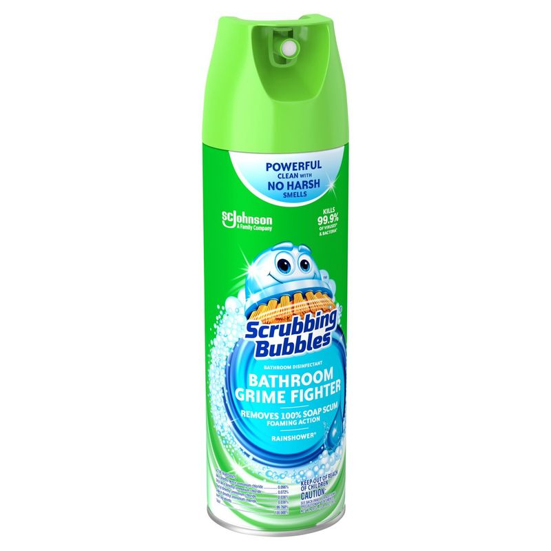 Scrubbing Bubbles Rainshower Grime Fighter Bathroom Disinfectant, 20 oz