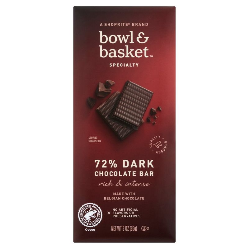 Bowl &amp; Basket Specialty 72% Dark Chocolate Bar, 3 oz
