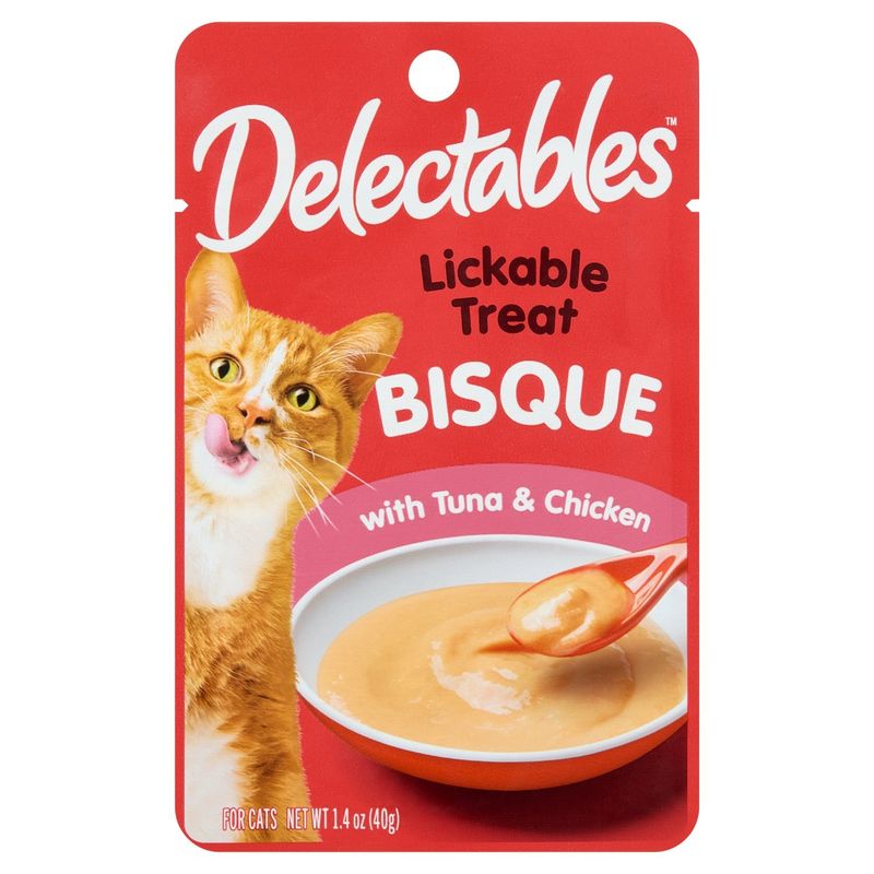 Delectables Lickable Treat Bisque with Tuna &amp; Chicken for Cats, 1.4 oz