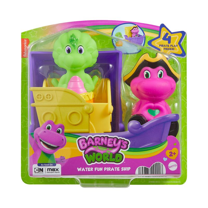 Fisher-Price Barney's World Water Fun Pirate Ship, 4 Piece Set