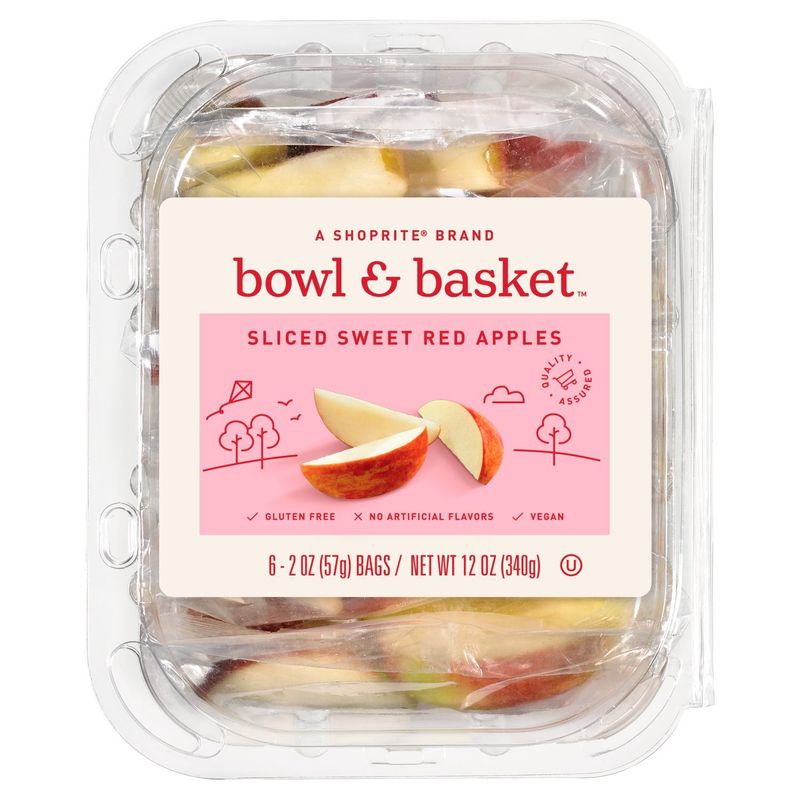 Bowl &amp; Basket Sliced Sweet Red Apples, 2 oz, 6 count