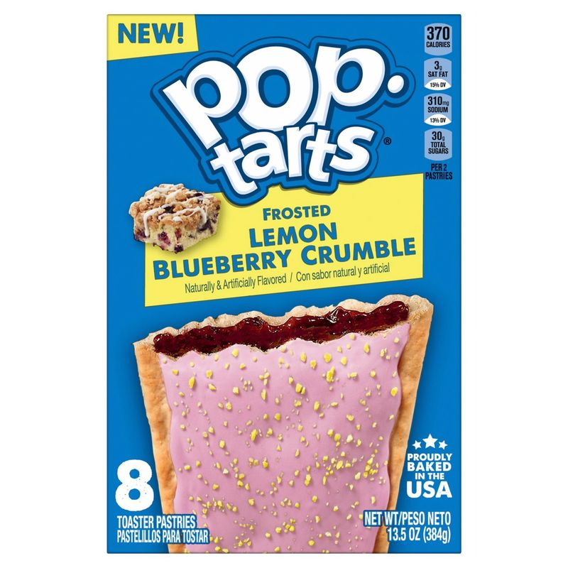 Pop-Tarts Frosted Lemon Blueberry Crumble Toaster Pastries, 8 count, 13.5 oz