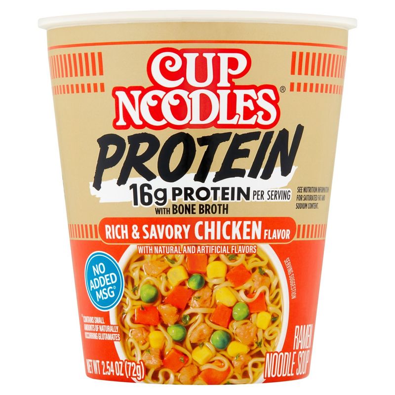 Cup Noodles Protein Rich &amp; Savory Chicken Flavor Ramen Noodle Soup, 2.54 oz