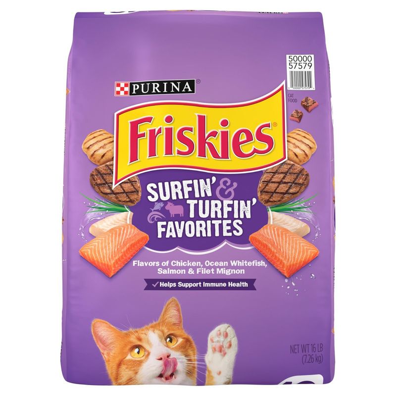 Purina Friskies Surfin' &amp; Turfin' Favorites Cat Food, 16 lb