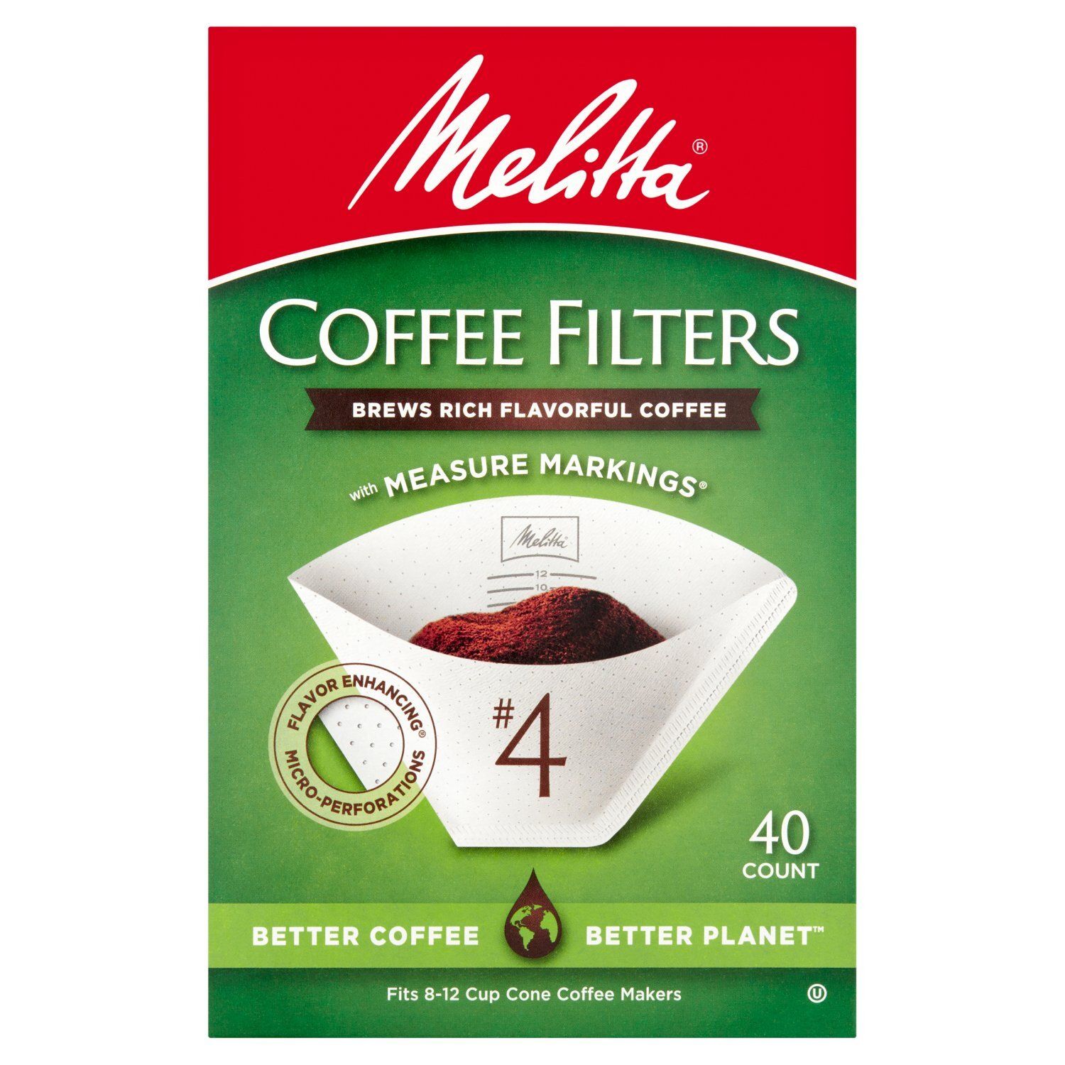 Melitta #4 Cone Coffee Filters, 40 count